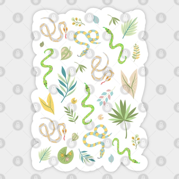 pastel muted color snake pattern Sticker by FRH Design